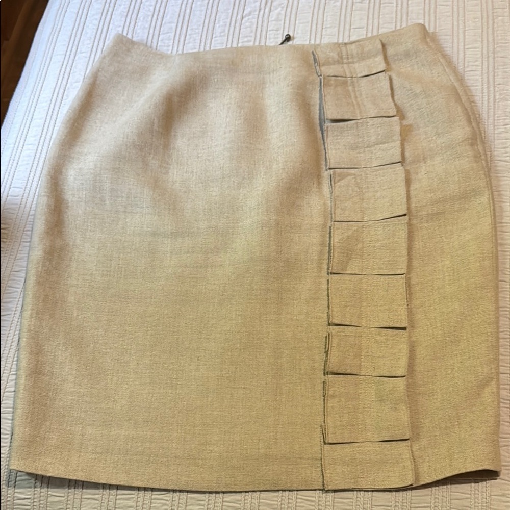 Elegant Cream Skirt with Pleated Detail